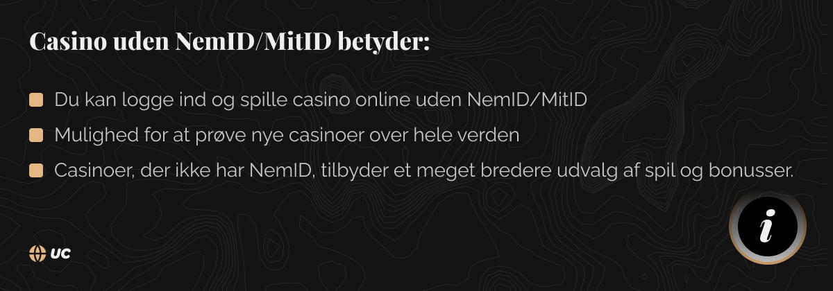 casino uden mitid betyder